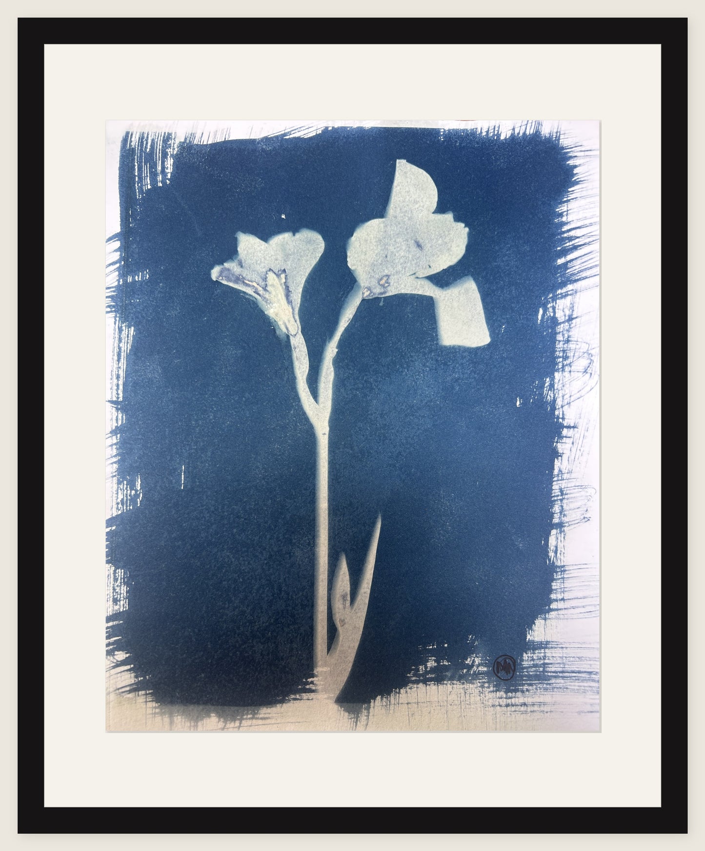 Two Blooms, Brushstroke Ground